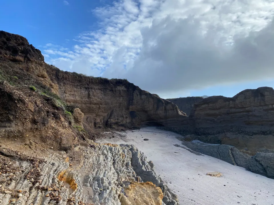 Sandstone cliffs and a hidden beach